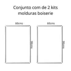 2 Kits Prontos de Molduras Boiserie 90x60 MDF Autocolante