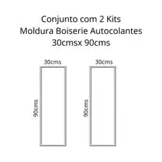 2 Kits Moldura Boiserie MDF Autocolante 90x30