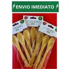 KIT 15 COLHERES DE BAMBU 13 CM - CLINK LEMBRANCINHA - CHA DE COZINHA -  ENVIO IMEDIATO