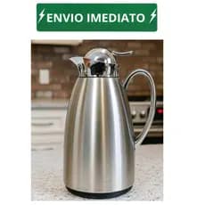 Garrafa Térmica de Café e Chá 1L Moment Inox / Com Térmometro Elegante - EM CASA TEM E LYOR Presente - ENVIO IMEDIATO