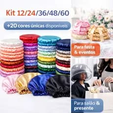 Kit Toucas de Cetim Antifrizz (12, 24, 36, 48 ou 60 Peças) – Proteção Capilar e Banho, Toque Macio