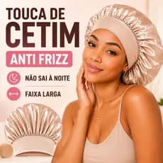 Touca De Cetim Com Faixa - Noites De Sono Sem Frizz, Finalização Protegida