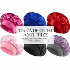 Touca De Cetim COM FAIXA Ajustável Anti Frizz Para Cabelo Dormir Cozinha Banho