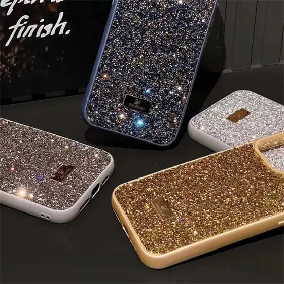 Novo Logotipo De Cisne De Luxo Brilhante Strass Diamante Capa De Telefone Para IPhone16 13 14 15 Pro Max Cristal Traseir