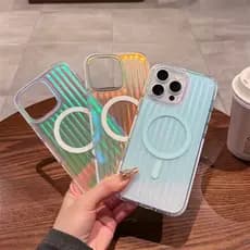 Laser RIMOWA Mala Ondulada Magnética Caso De Telefone Iphone Capa Para 16 13 14 15 ProMax Ip Celular Embalagem À Prova