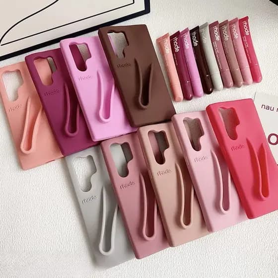 Venda Quente Hailey Rhode Vem Com Batom Brilho Labial Capa De Telefone Para Samsung S25 S24 S23 Ultra Plus Fashion Silic