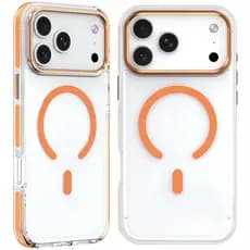 Capa De Telefone Magnética Com Borda De Cor Transparente HD De Alta Qualidade Para IPhone 17Aie 17 16 15 14 13 12 Pro Ma