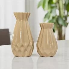 Dupla Frizada Vasos em Cerâmica para Decoração de Ambientes Sala Quarto Cozinha Escritório