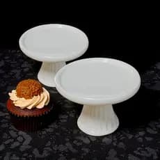 Kit c/2 Doceiras PEQUENAS Lisa Redonda Cupcake Doces Cerâmica Decoração De Festa Aniversário 9x13
