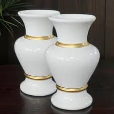 Kit c/2 Vasos Nobre Cerâmica Decoração de Festas Aniversário Casamento Arranjos Artificiais