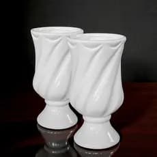 Kit c/ 2 Vasos Coroas Pequenos Cerâmica Decoração de Festa Aniversário Casamento Rústico