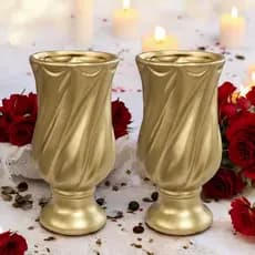 Kit c/ 2 Vasos Coroas Grande Cerâmica Decoração de Festa Aniversário Casamento Diversas Cores