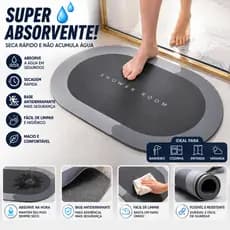 Tapete de Banheiro Super Absorvente Secagem Rápida Chuveiro Cozinha Varanda