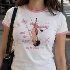 Camisa Feminina Baby Tee Olivia Rodrigo Novo Album Balanço T-shirt Vintage Y2K estética BabyLook