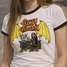 Camisa Feminina Baby Tee Ozzy Osbourne T-shirt Vintage Y2K estética BabyLook