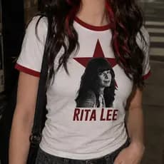 Camisa Feminina Baby Tee Rita Lee Star T-shirt Vintage Y2K estética BabyLook