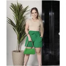 Shorts Feminino Duna Cintura Alta Elastico na Cintura