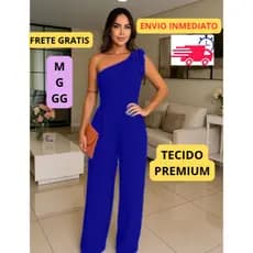 Macacão Longo Feminino Tecido Duna Premium Elegante Festa, Casamento, Luxo