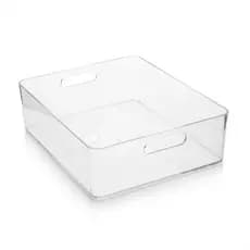 5 Caixa Cesta Perfeita Resistente Organização Multiuso 32 x 26,5 Acrílico Decoração Sala