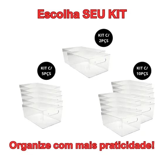 2/5/10 Unidades Caixa Cesta Organizadora Multiuso Acrílico Transparente Decoração Dispensa