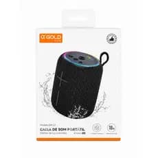 Caixa De Som Bluetooth 'gold Sm-27 Portátil 10w Com Luz Led Preto 127/220v