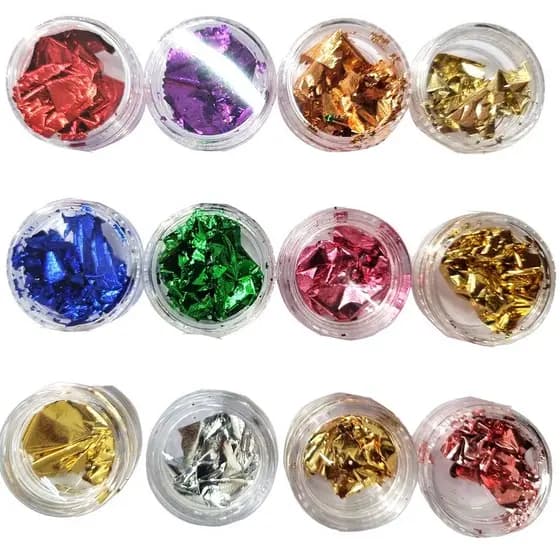 12un Folhas de Ouro Colorida para Encapsular