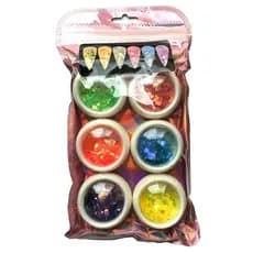 6un Glitter Flocado Com 6 Un Encapsulamento Para Decoração De Unhas - Chic & Fun