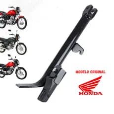 Cavalete Descanso Lateral Cg Titan Fan 125 150 160 Preto Com Borracha