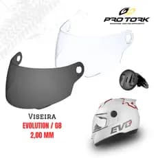 Viseira Injetada Fumê ou Cristal Pro Tork Evolution 788 G1 ao G8 Pro Tork