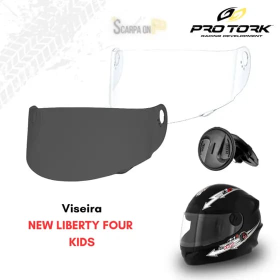 Viseira Cristal Fumê Botão New Liberty Four Kids Modelo Original