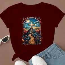 Camiseta Caminho Cruz Fé Cristã **PREMIUM** 100% Algodão **ENVIO 10H** Oferta Especial Camisetei 🙏✨