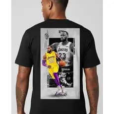 Camiseta Masculina Preta Estampa Basquete Nº23 | Algodão Premium