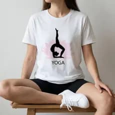 Camiseta Yoga Feminina Estampa Flor de Lótus Minimalista Academia Fitness