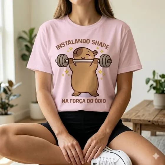 Camiseta Capivara Fitness: O Humor Que O Seu Treino Precisa. Garanta O Shape Agora!