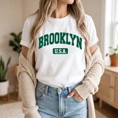 Camiseta Brooklyn U.S.A.: O toque de estilo que faltava no seu look. Compre agora e ame!