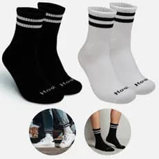 Kit 1 Ou 2 Pares Meias Cano Longo Algodão Esportiva Hoahi- Atoalhada embaixo