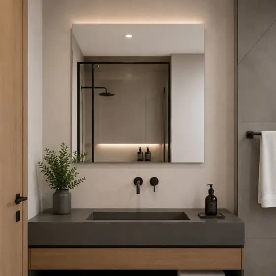 Espelho Simples 90x90cm De Vidro Grande Corpo Inteiro Instalação Rápida