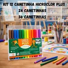 Canetinha Caneta Hidrográfica Hidrocor Com 6 12 24 Cores Leo&Leo Linha Eco