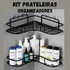 PRATELEIRAS ORGANIZADORAS SUPORTE COM AUTOADESIVO PARA PAREDE BANHEIRO COZINHA SHAMPOO E SABONETE