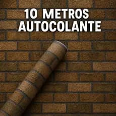 PAPEL DE PAREDE 10 METROS AUTO ADESIVO LAVÁVEL TIJOLINHO PVC DECORATIVO COM COLA