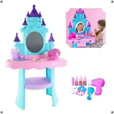 Salão Beleza Penteadeira Brinquedo Infantil Com Acessórios Princesas Encatada Magia Menina Brincar Presente Criança