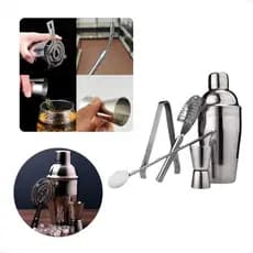 Kit Bartender 5pçs Bar Coqueteleira 550ml Barman Drinks Profissional Acessórios Caipirinha Completo Presente Dia das Mães Pais