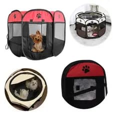 Casinha Cercado Dobrável Portátil Cão Gato Pet Chiqueirinho Proteção Filhotes Viagem Conforto Segurança