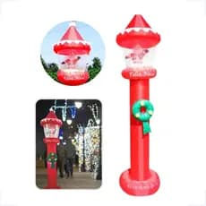 Poste Inflável Decoração Natal Papai Noel Guirlanda Enfeite Natalina Externa Casa Festas Encantadora Final De Ano