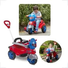 Triciclo Infantil Bebê Motoca Passeio Empurrador Baby City Carrinho Motoquinha Criança Brincar Diversão Brinquedo Pedal Totokinha Andador Menino Menina