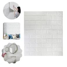 Placa Decorativa Papel Parede Autocolante Texturizado Branco