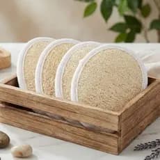 Kit de Buchas Vegetal Oval Natural Esfoliante Banho Corporal Ecológica Limpeza Profunda Uso Diário