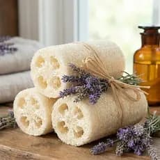 Kit 3 Buchas de Banho Vegetais Corpo Orgânica Esfoliante Banho Natural Fibra Biodegradável Limpeza Profunda