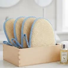 Kit Bucha de Banho Vegetal Meia Luva Esfoliante Bucha Natural Orgânica Esfoliação Limpeza Diária