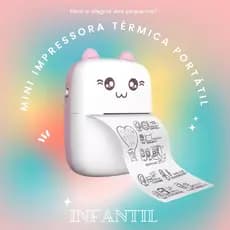 Mini Impressora Térmica Portátil Dos Desenhos Animados Bolso Da Foto Impressora De Impressão